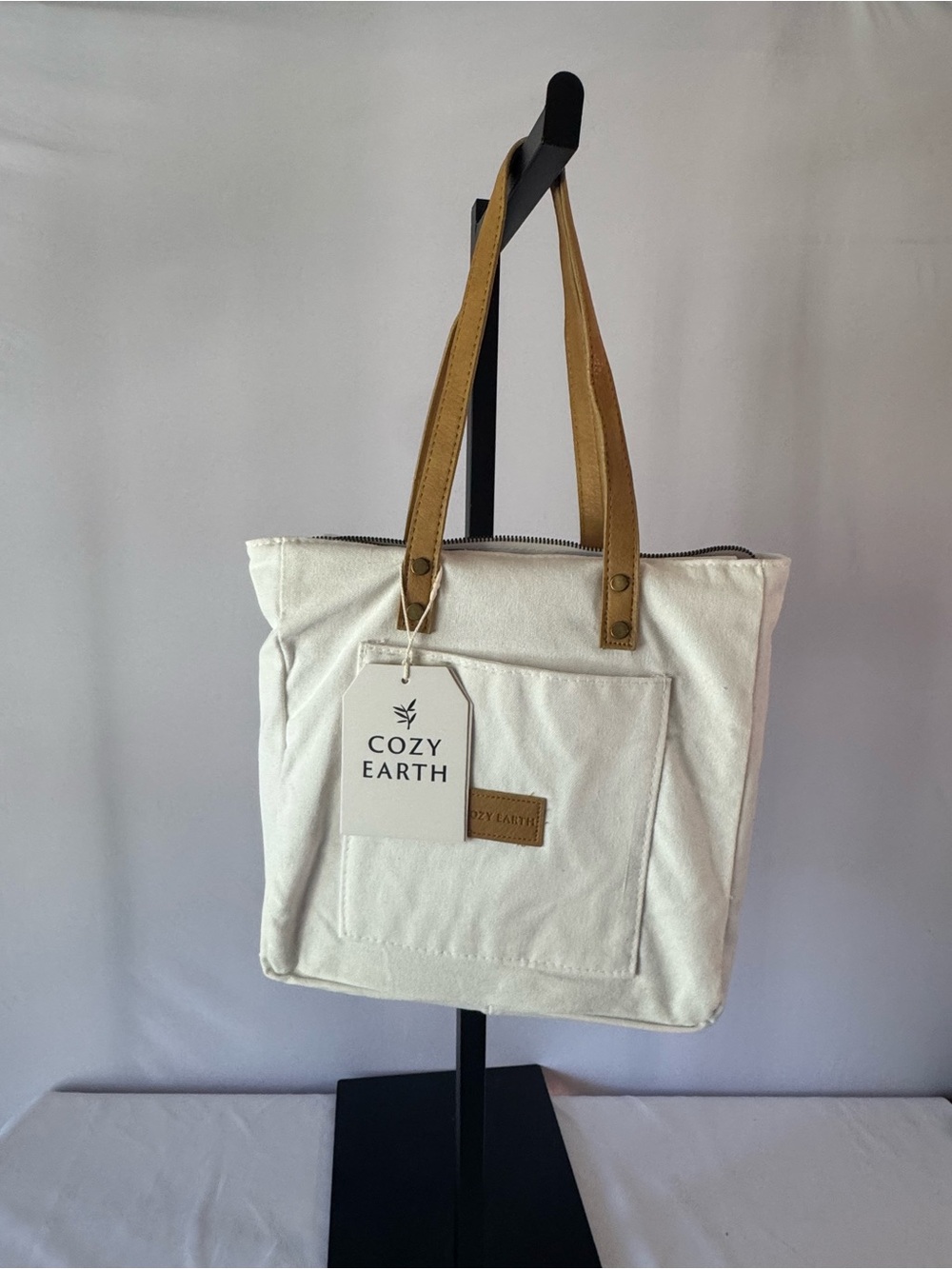 Cozy Earth Bamboo Linen Duvet Cover in a Cream Canvas Tote Bag Retail $328